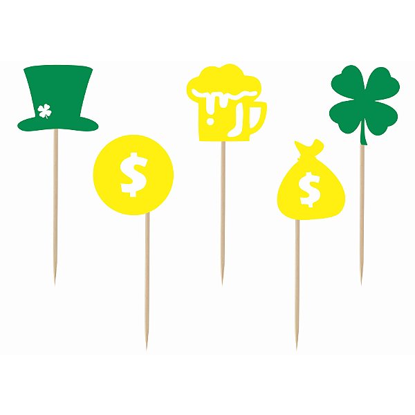 Palito Decorativo St. Patrick's Day M - 5 unidades