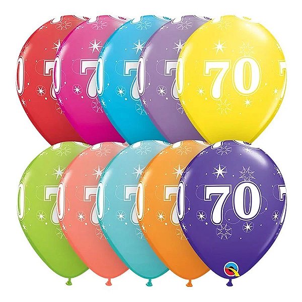 Balão Qualatex 11" - Qx Party Balloon Estampado - N° 70 - 6 Un