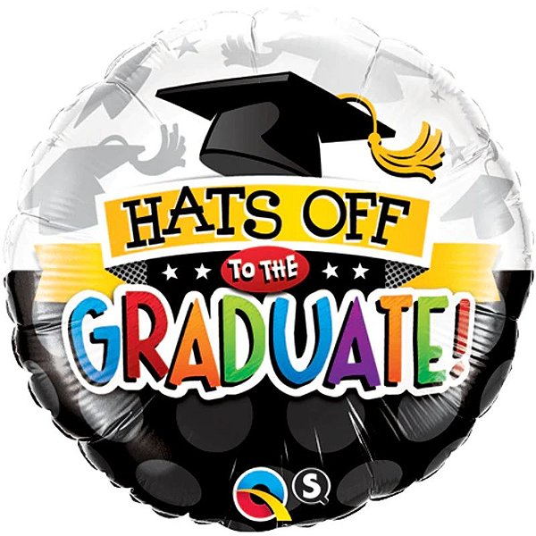 Balão Qualatex 18" - Redondo - Hats Off To The Graduate! - 1 Un