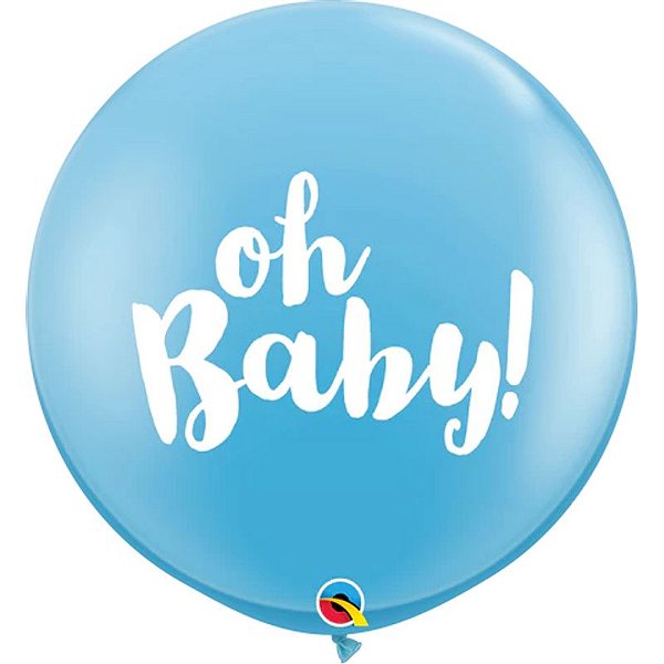 Balão Qualatex 3" - Redondo Azul Claro - Oh Baby! - 2 Un