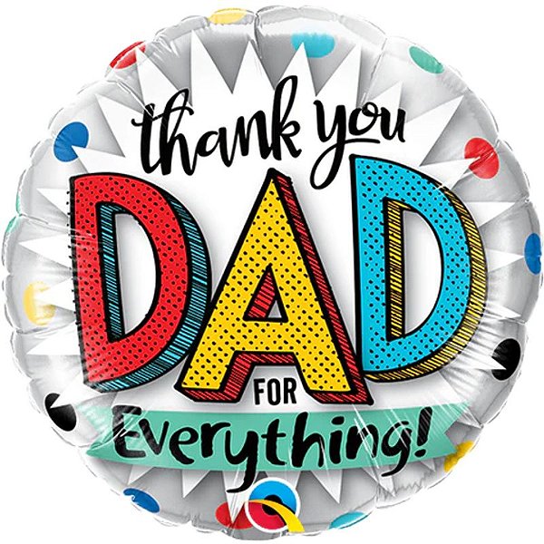 Balão Qualatex 09" - Redondo Solto - Thank You Dad For Everything! - 1 Un