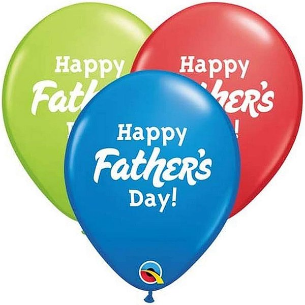 Balão Qualatex 11" - Redondo Sortido Especial - Happy Father'S Day! - 50 Un