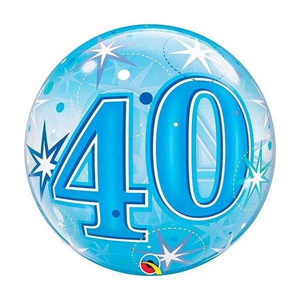 Balão Qualatex 22" - Bubble Simples - 40-Explosão Azul Estelar - 1 Un