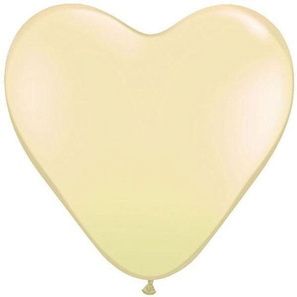 Balão Qualatex 15" - Coração Marfim Ac - Liso Látex - 50 Un