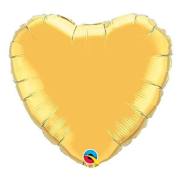 Balão Qualatex 36" - Coração - Ouro Metalizado Liso - 1 Un