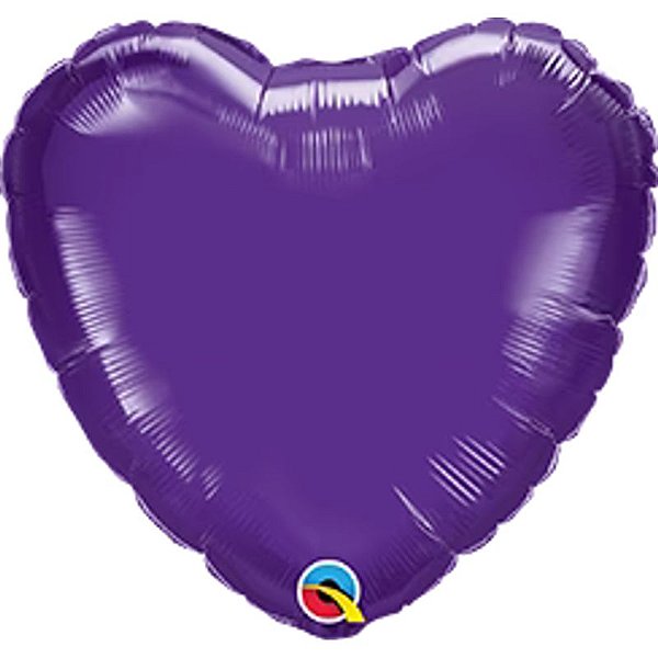 Balão Qualatex 18" - Coração - Roxo Quartzo Metalizado Liso - 1 Un