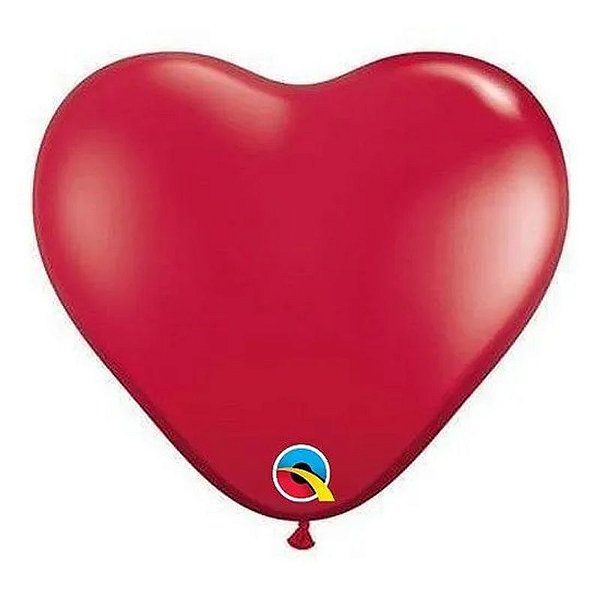 Balão Qualatex 3" - Coração Vermelho Rubi - Liso Látex - 2 Un