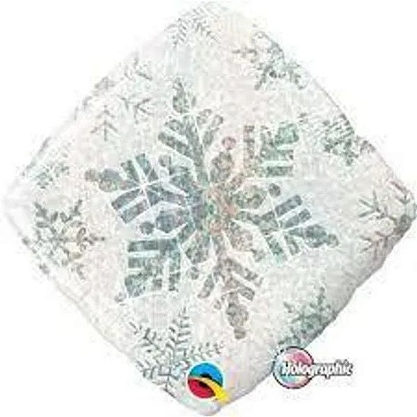 Balão Qualatex 18" - Diamante Hol - Floco De Neve Brilho Branco - 1 Un