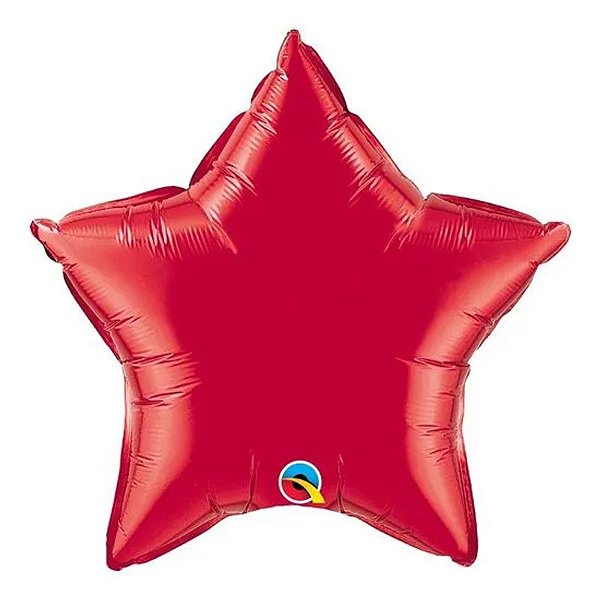 Balão Qualatex 36" - Estrela - Vermelho Rubi Metalizado Liso - 1 Un