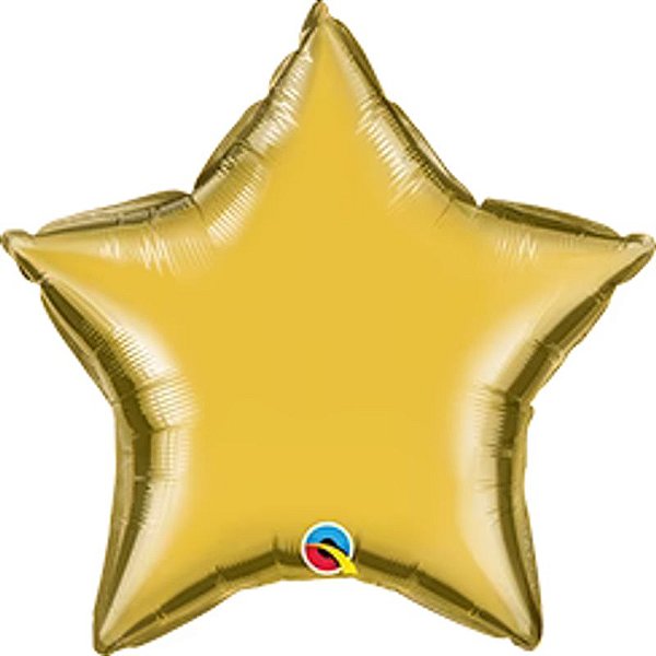 Balão Qualatex 09" - Estrela - Ouro Metalizado Liso - 1 Un
