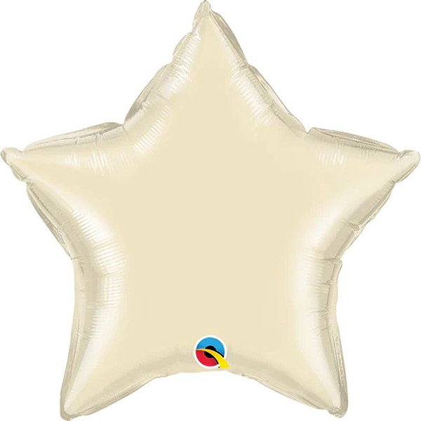 Balão Qualatex 20" - Estrela - Marfim Perolado Metalizado Liso - 1 Un