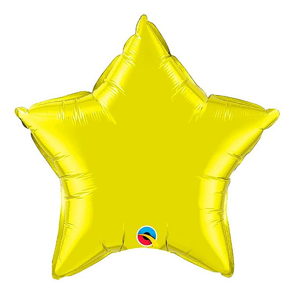 Balão Qualatex 09" - Estrela - Amarelo Citrino Metalizado Liso - 1 Un