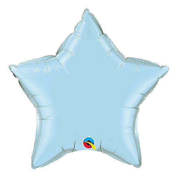 Balão Qualatex 09" - Estrela - Azul Claro Perolado Metalizado Liso - 1 Un
