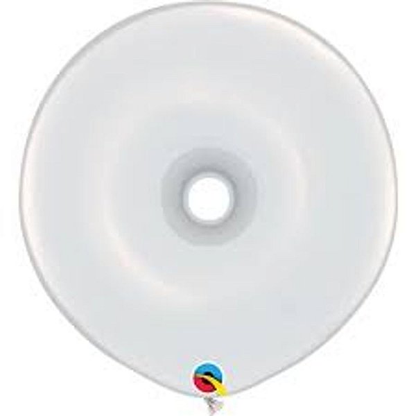 Balão Qualatex 16" - Geo Branco - Liso Látex Donut - 25 Un