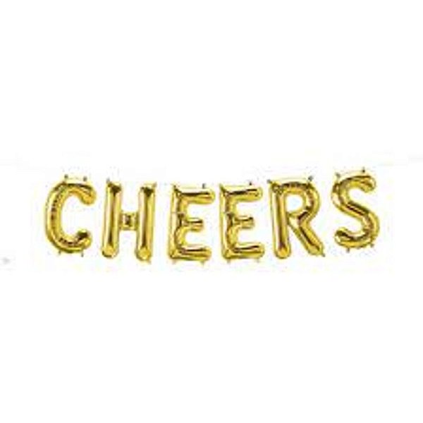 Balão Qualatex 16" - Kit - Cheers Ouro - 1 Un