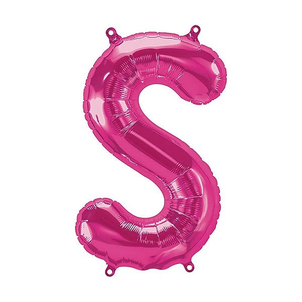 Balão Qualatex 34" - Letra - S Magenta - 1 Un