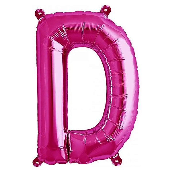 Balão Qualatex 34" - Letra - D Magenta - 1 Un