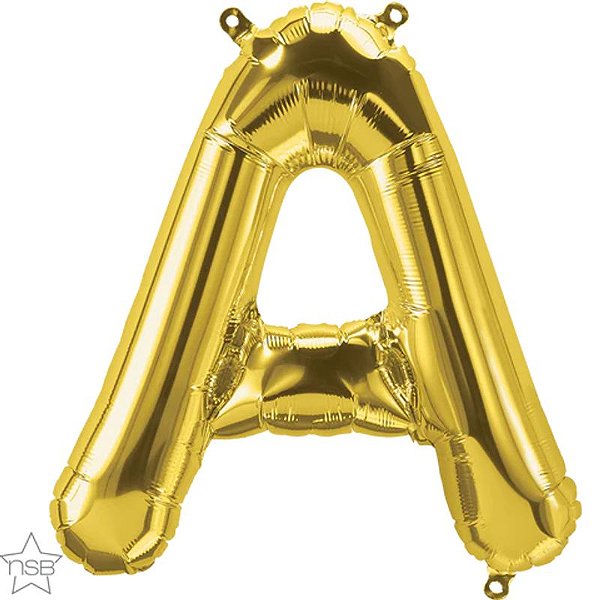 Balão Qualatex 16" - Letra - A Ouro - 1 Un