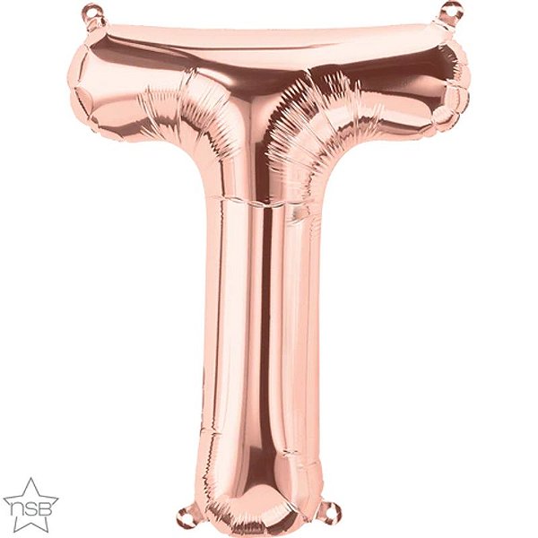 Balão Qualatex 16" - Letra - T Rosê - 1 Un
