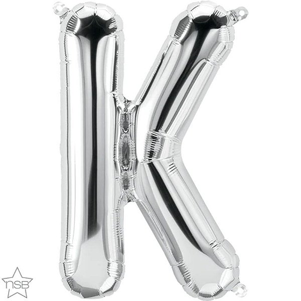 Balão Qualatex 16" - Letra - K Prata - 1 Un