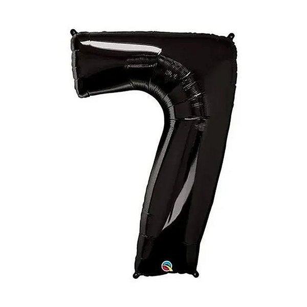 Balão Qualatex 34" - Número Sete Preto Onix - 1 Un