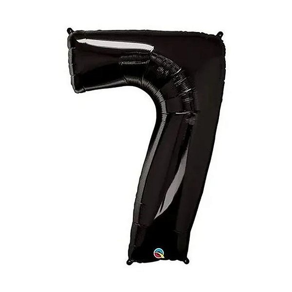 Balão Qualatex 34" - Número Solto - Número Sete Preto Onix - 1 Un