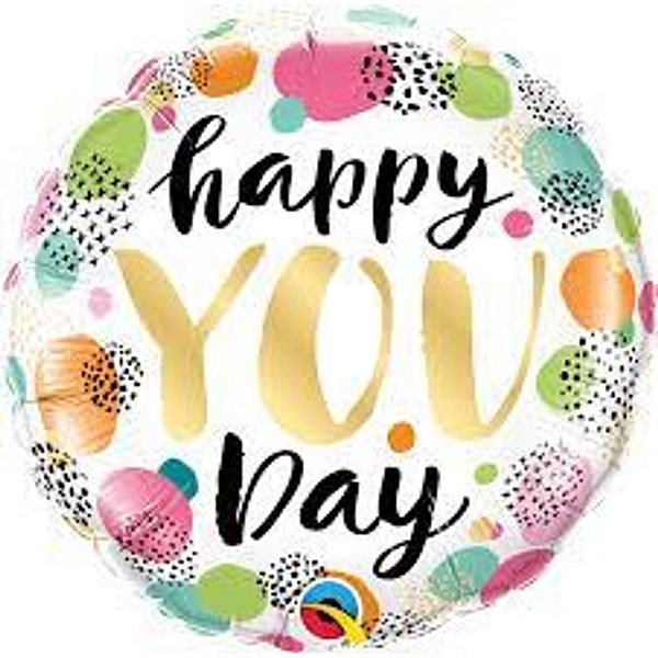 Balão Qualatex 18" - Redondo - Happy You Day - 1 Un