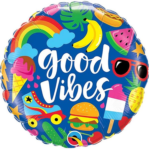 Balão Qualatex 18" - Redondo - Good Vibes - 1 Un