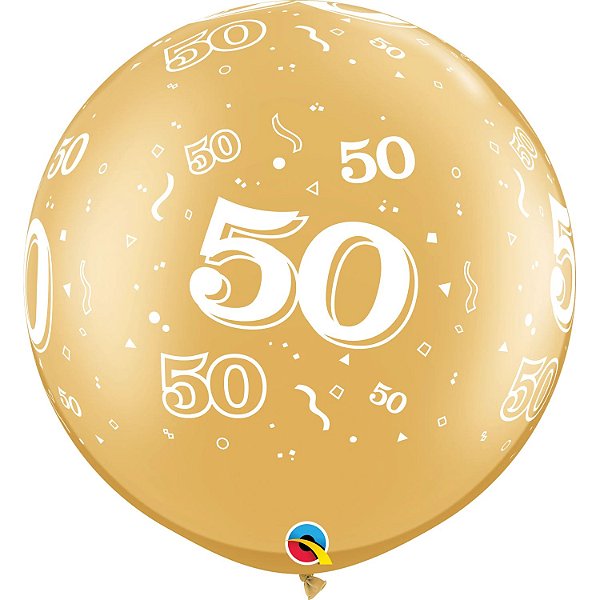 Balão Qualatex 30" - Redondo Ouro - 50 - 2 Un