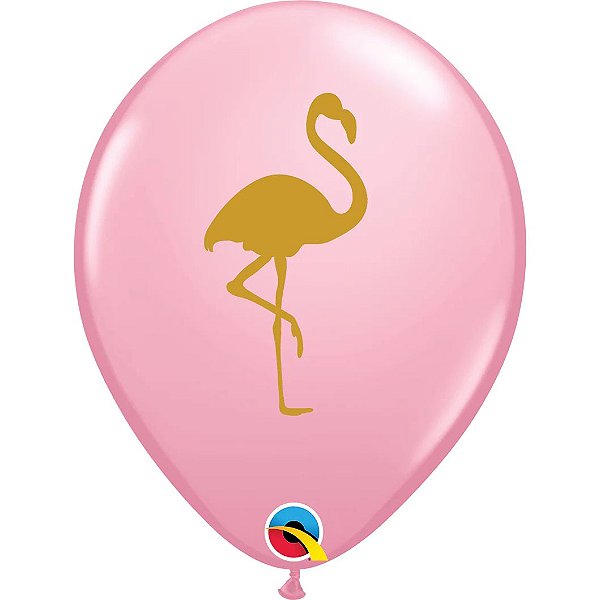 Balão Qualatex 11" - Redondo Rosa - Flamingo - 50 Un