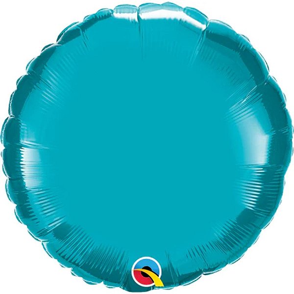 Balão Qualatex 18" - Redondo - Turquesa Metalizado Liso - 1 Un