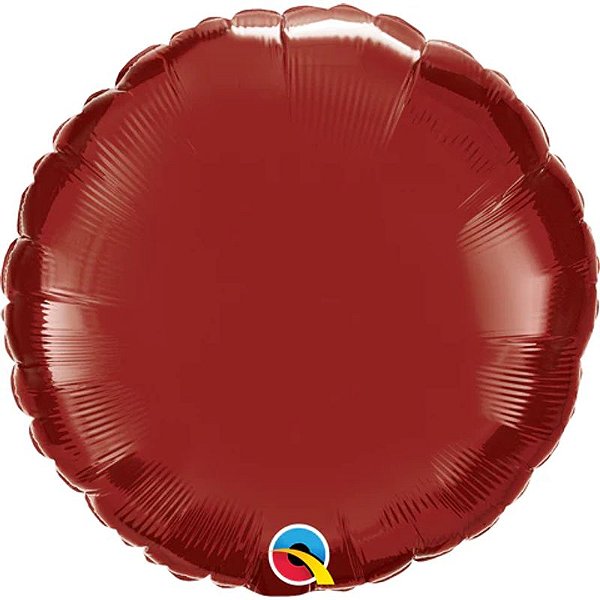Balão Qualatex 18" - Redondo Solto - Vermelho Borgonha Metálico Liso - 1 Un
