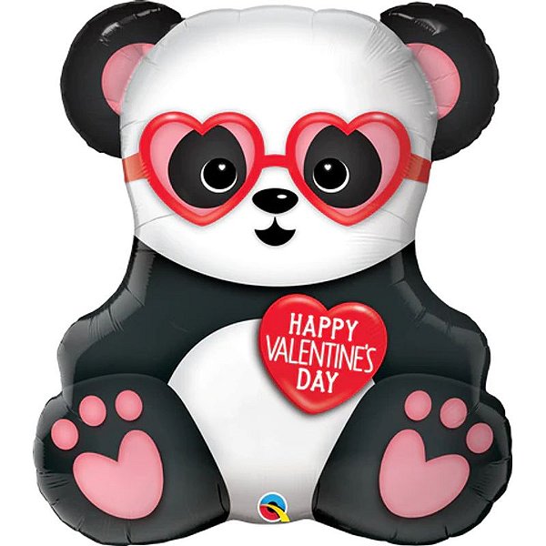 Balão Qualatex 32" - Shape - Valentine'S Day-Urso Panda - 1 Un