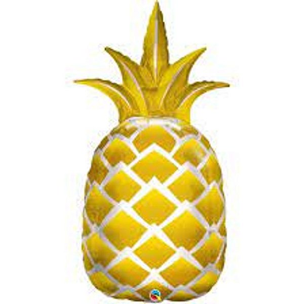 Balão Qualatex 44" - Shape Solto - Abacaxi Ouro - 1 Un