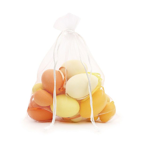 Saco com Ovos Galinha Sortido Laranja e Branco - 9 Un