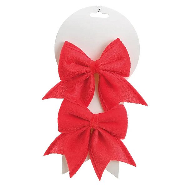 Laço Pronto Liso Vermelho 14cm (Laços Artes) - 2 Un