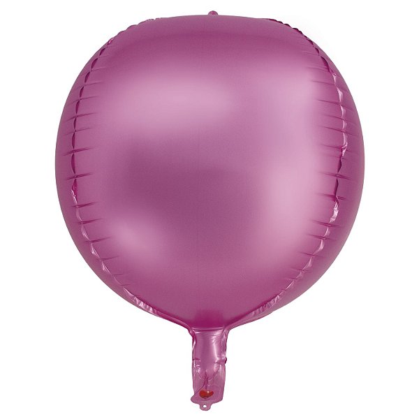 Balão Cromado Redondo 4D Rosa 20" - Silver Plastic - 1 Unidade