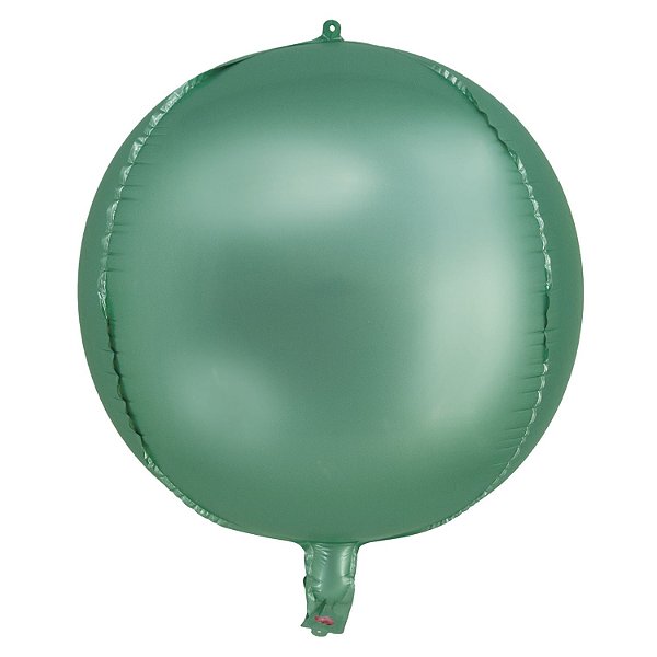 Balão Cromado Redondo 4D Verde Menta 20" - Silver Plastic - 1 Unidade