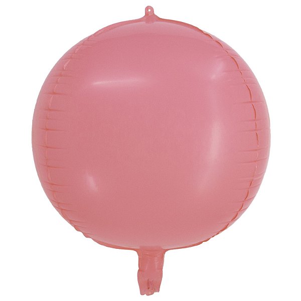 Balão Macaron Redondo 4D Vermelho 20" - Silver Plastic - 1 Unidade