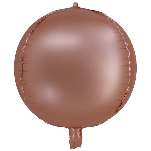 Balão Cromado Redondo 4D Rose Gold 20" - Silver Plastic - 1 Unidade