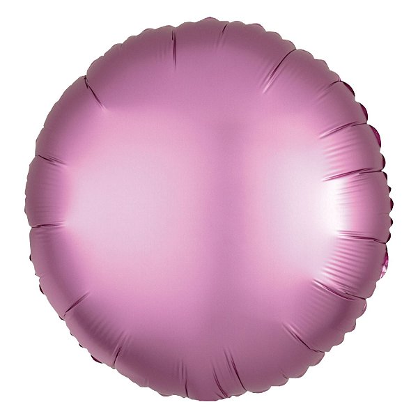 Balão Cromado Redondo com Canudo Rosa 18" - Silver Plastic - 1 Unidade