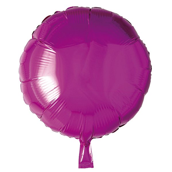 Balão Metalizado Redondo com Canudo Pink 18" - Silver Plastic - 1 Unidade