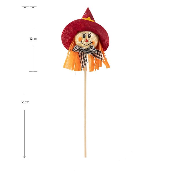 Enfeite Junino Espantalho Palito Diversos 35cm - 1 Un
