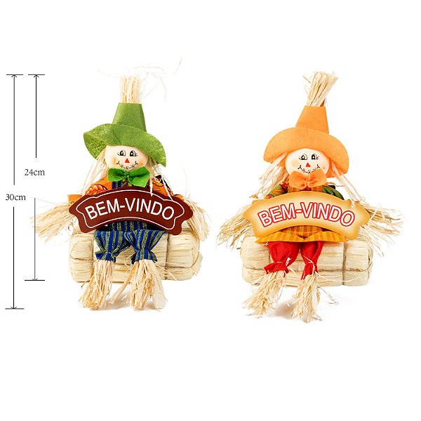 Enfeite de Mesa Junino Bem-Vindo Diversos 30cm - 1 Un