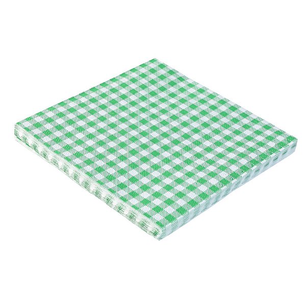 Guardanapos de Papel Folha Dupla Junino Xadrez 32cm Verde - 20 Un