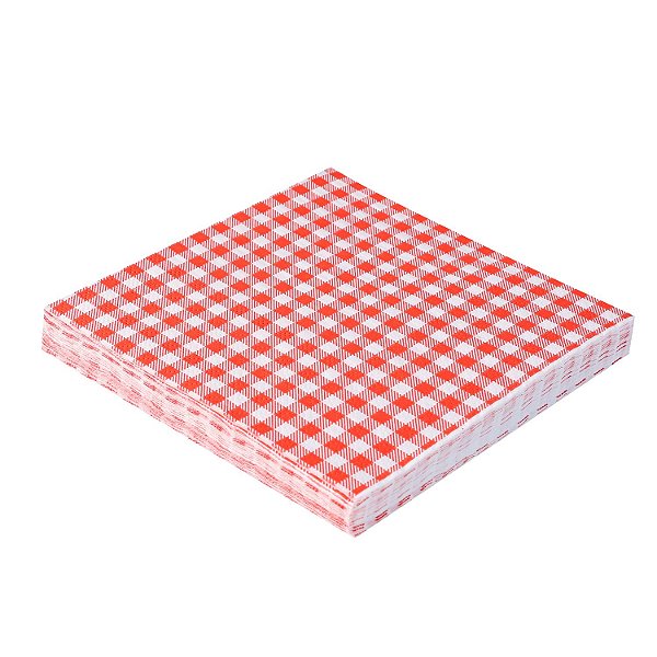 Guardanapos de Papel Folha Dupla Junino Xadrez 32cm Vermelho - 20 Un