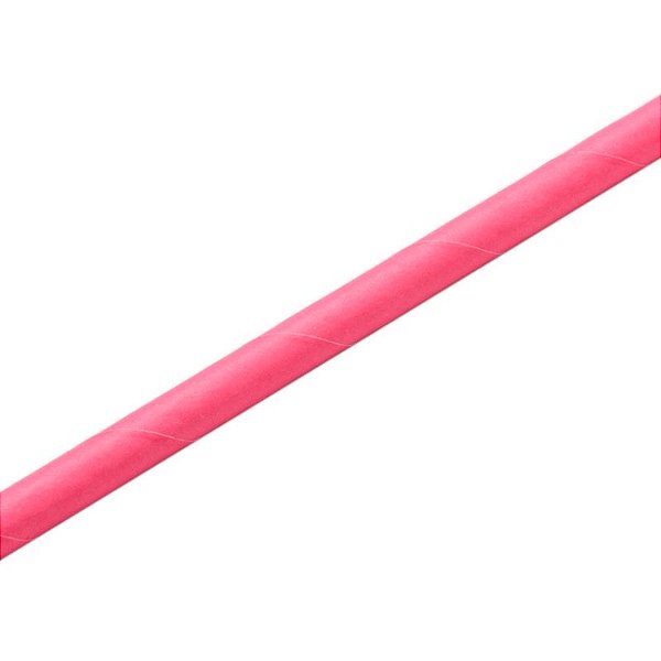 Canudo de Papel Liso 19,5cm Rosa Pink - 12 Un