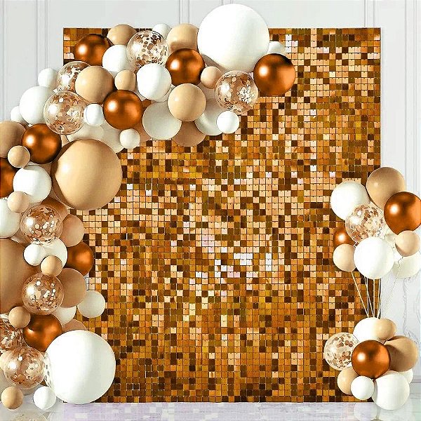 Painel Metalizado Quadrado Mágico Shimmer Wall 30x30cm Dourado Brilhante - 1 Un
