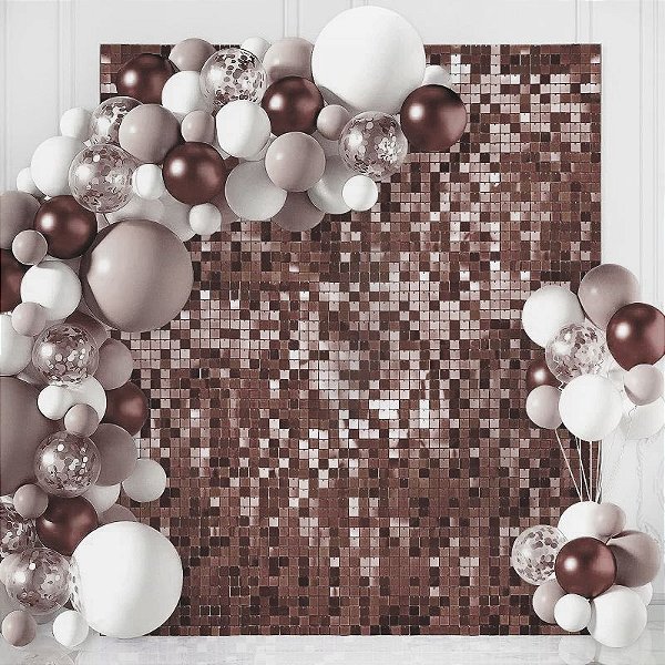 Painel Metalizado Quadrado Mágico Shimmer Wall 30x30cm Rosê Brilhante - 1 Un