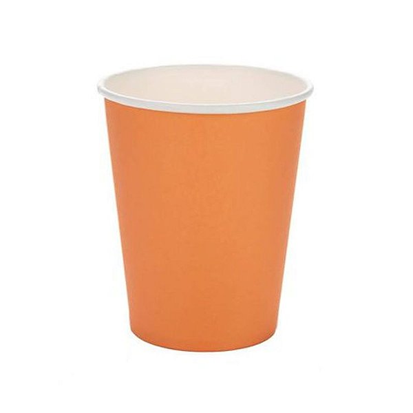 Copo de Papel 270ml Liso Laranja - 10 Un